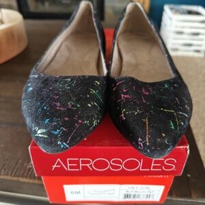 Aerosoles Women's Black Multi-Color Flats